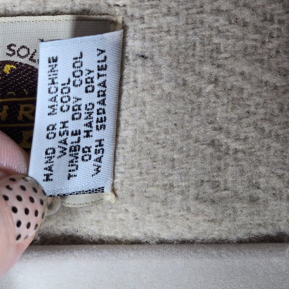 Earth Ragz Hoodie Mens Large Beige Deer Embroidered Zip Fleece Jacket Mexico - Picture 9 of 14